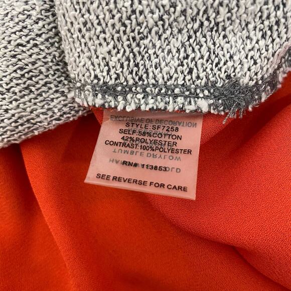 Market & Spruce Xander Sweatshirt Short Sleeve Woven Back Stitch Fix Sz Small - Picture 7 of 10